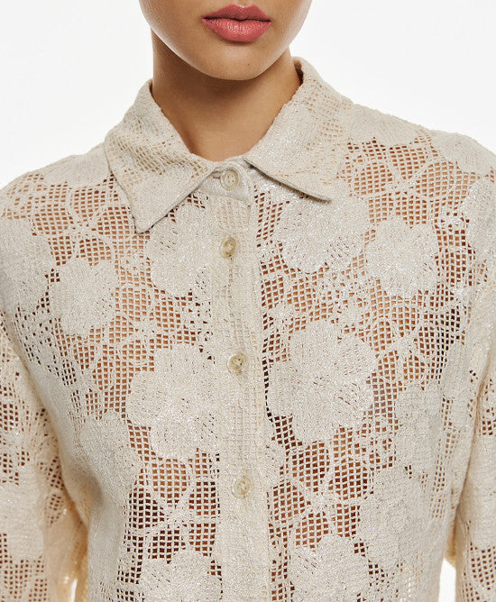 ACC-7064-261 OFF-WHITE MESH BLOUSE