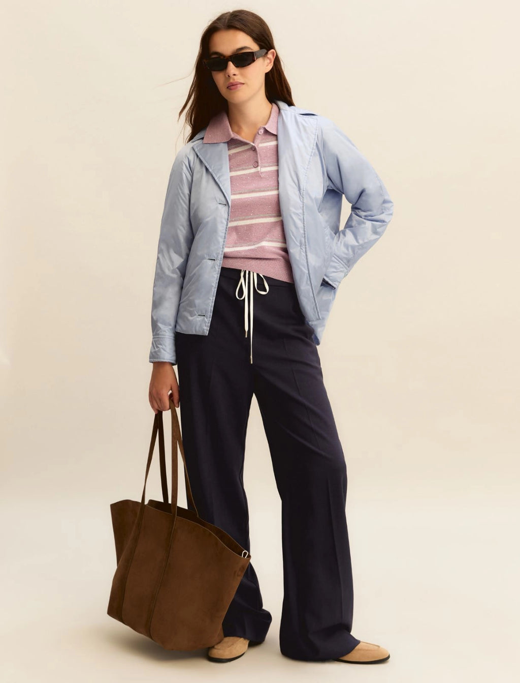 EBM-261536102 EMMABATE LAVENDAR TRIPE TOP