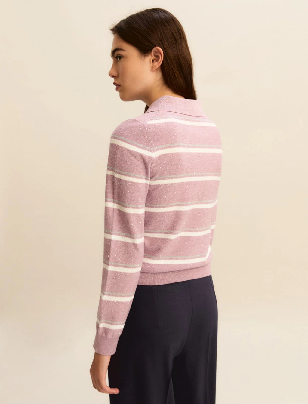 EBM-261536102 EMMABATE LAVENDAR TRIPE TOP