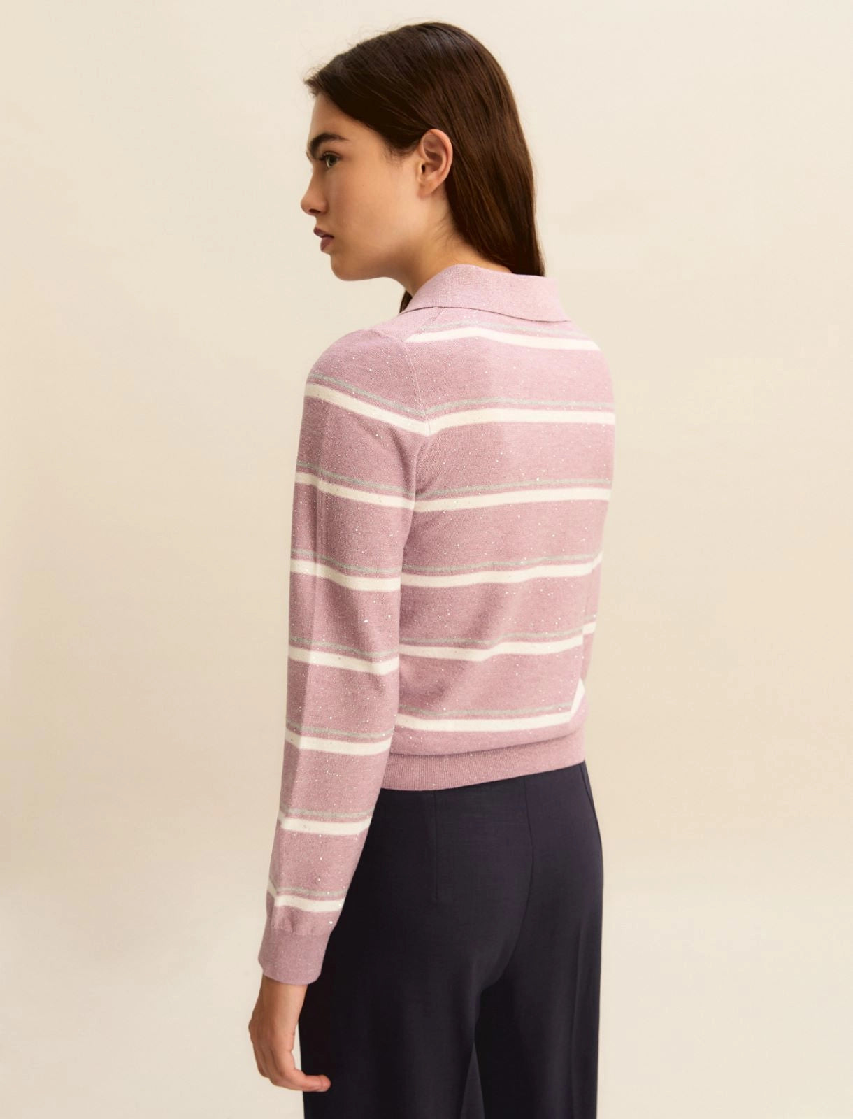 EBM-261536102 EMMABATE LAVENDAR TRIPE TOP