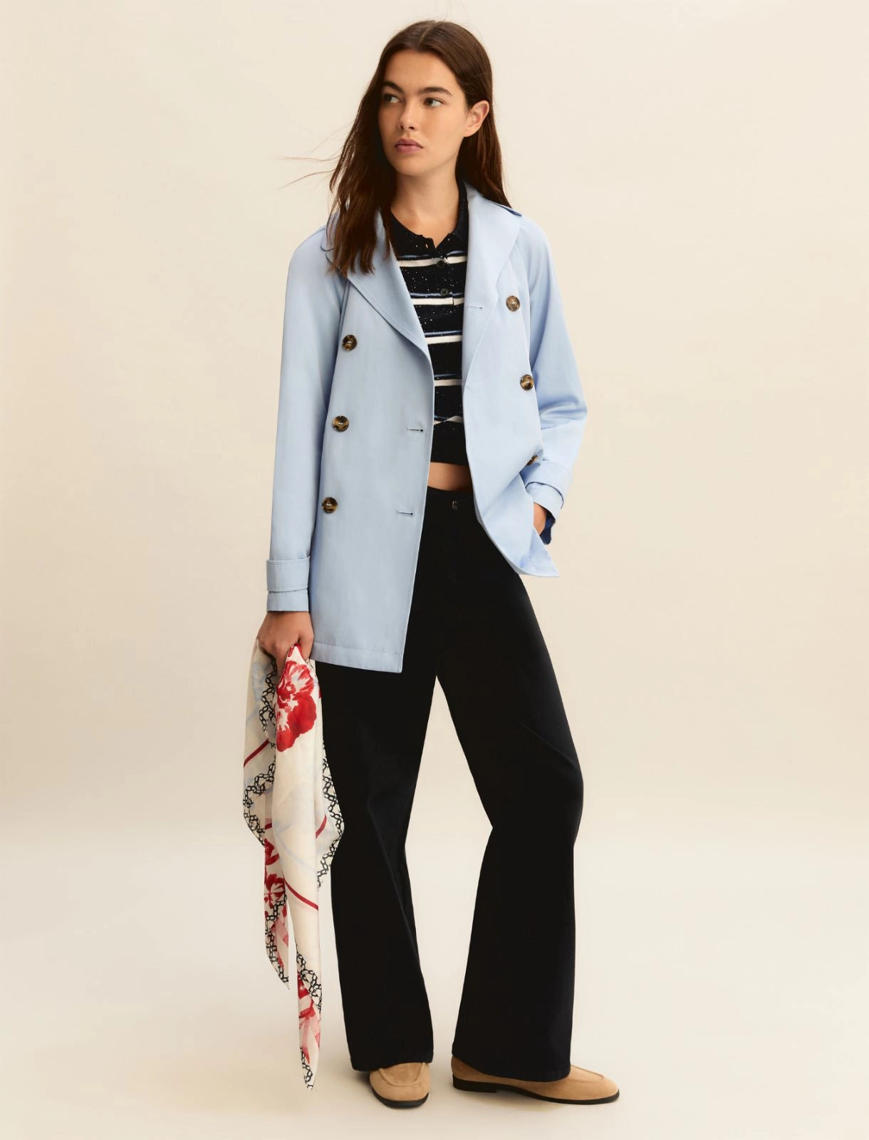 EBM-261536102 EMMABATE NAVY TRIPE TOP