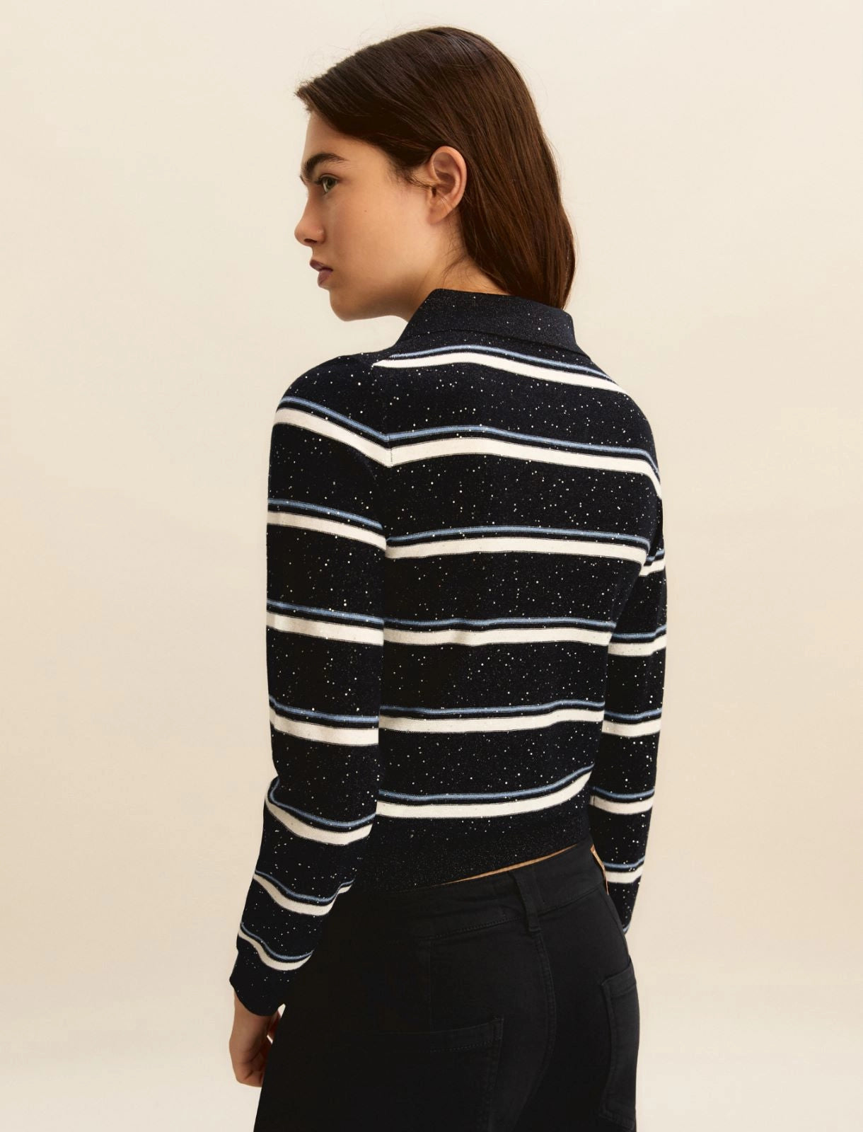 EBM-261536102 EMMABATE NAVY TRIPE TOP