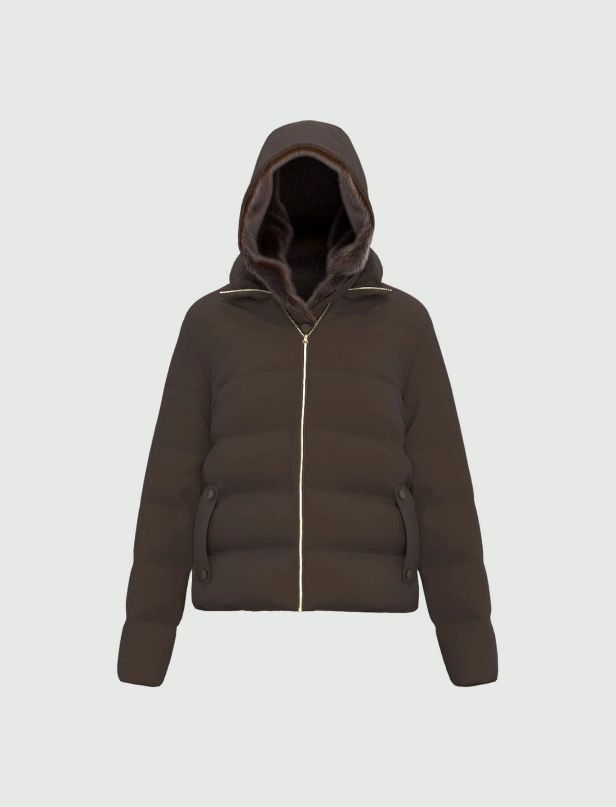 EBM-2525480 RETORE BLACK PUFFER&FUR JACKET