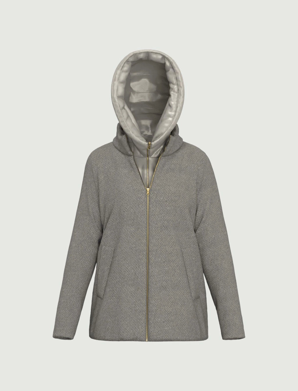 EBM-25254818 SORRISO BLACK PUFFER WOOL JACKET