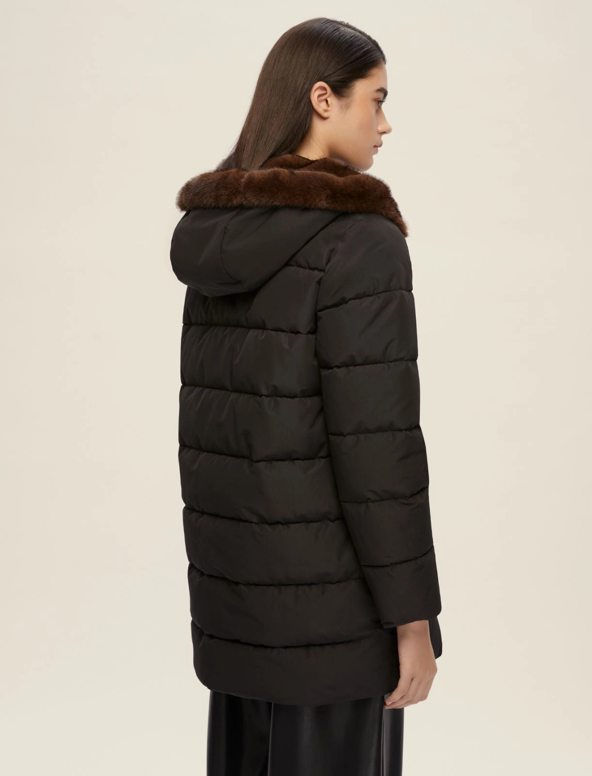EBM-252548619 GEBEL BLACK 3/4 PUFFER JACKET