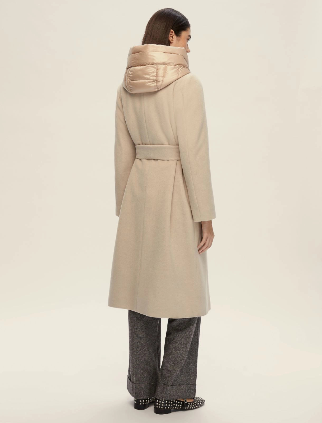 EBM-25254905 DESIDERIO BLACK HOODED COAT