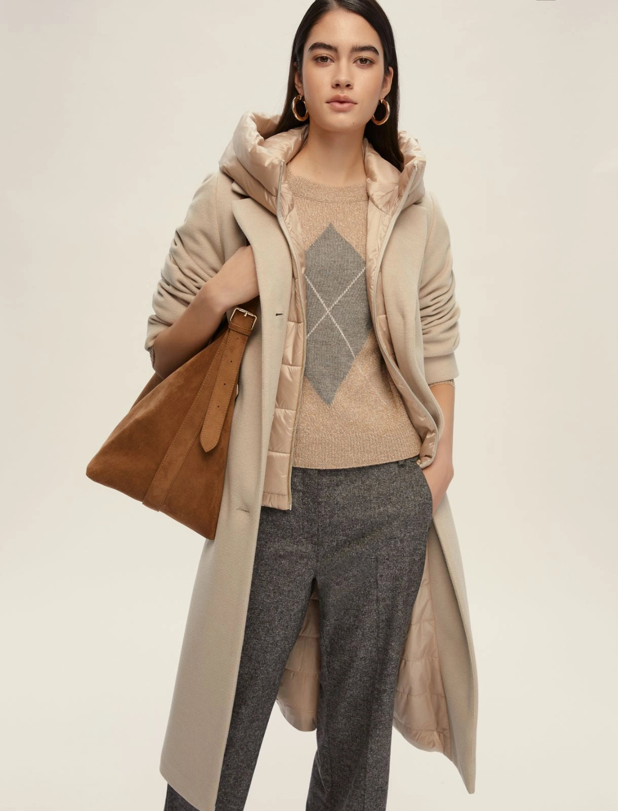 EBM-25254905 DESIDERIO BLACK HOODED COAT