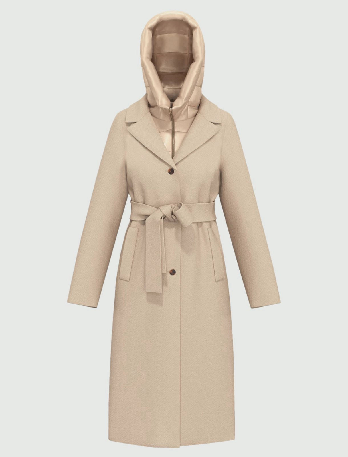 EBM-25254905 DESIDERIO BLACK HOODED COAT