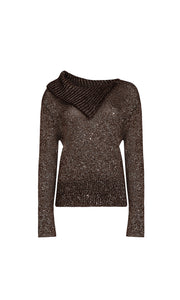 D. EXTERIOR -59328 BROWN KNIT TOP