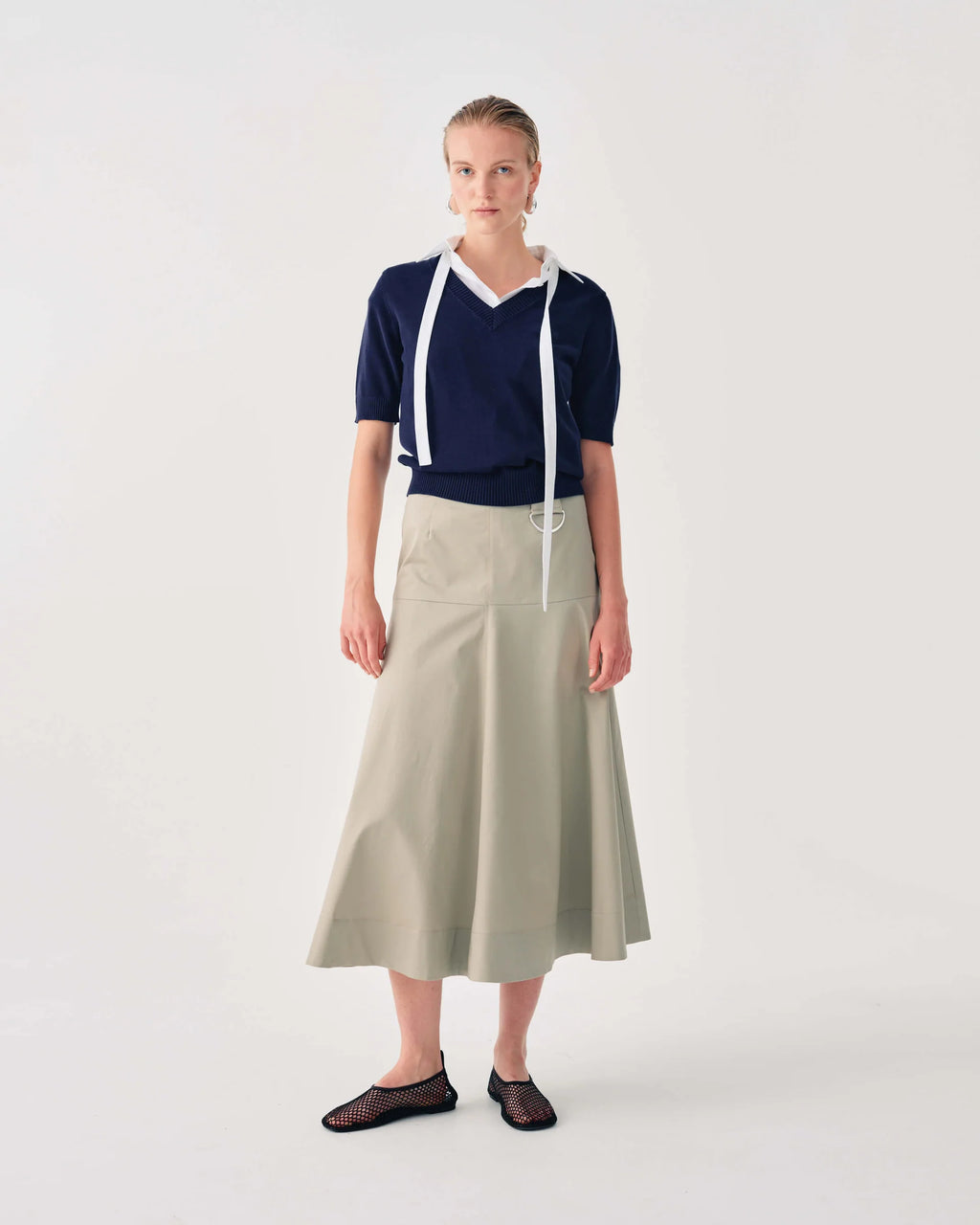 BEA-26FE5971GAB KHAKI PANEL SKIRT