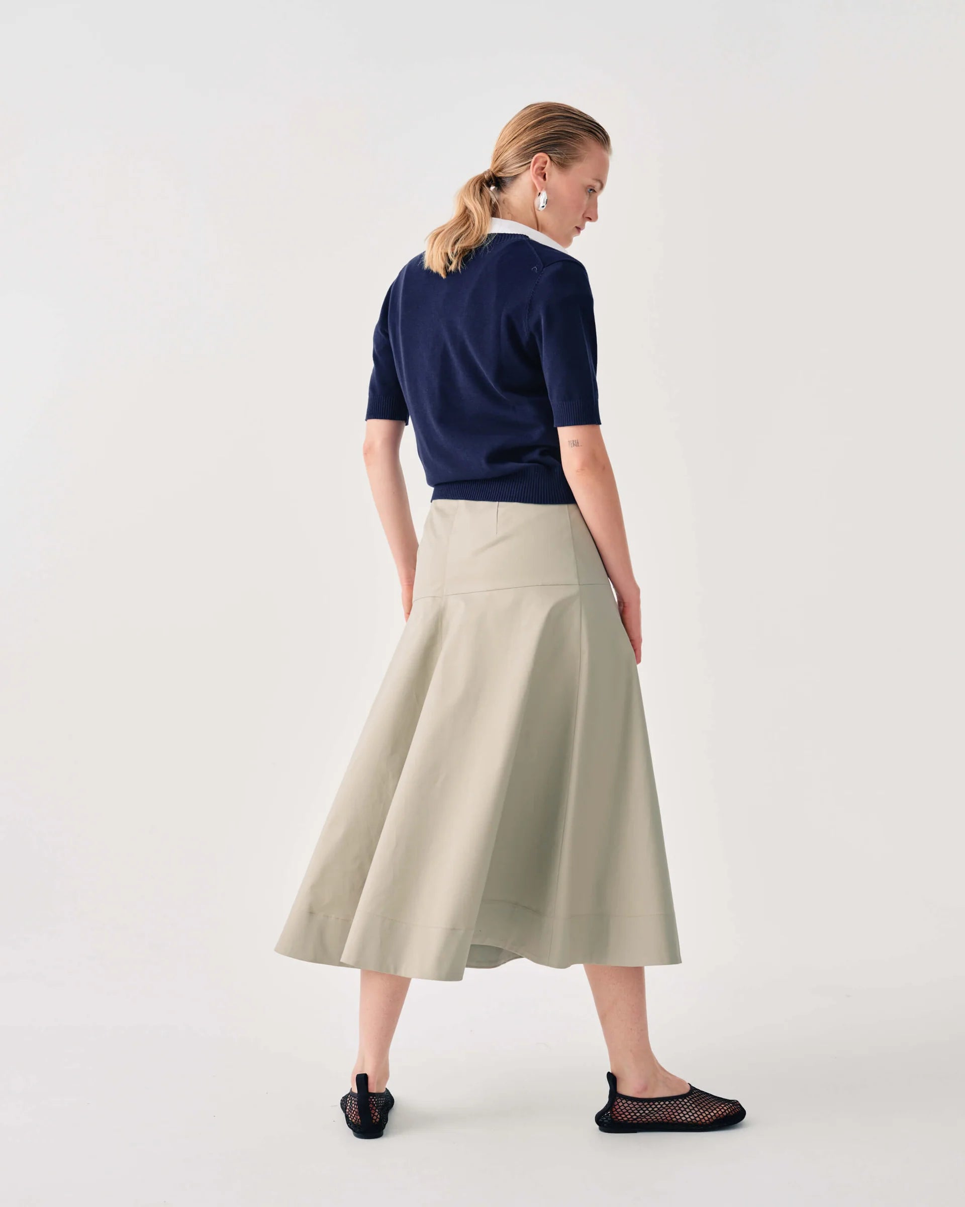 BEA-26FE5971GAB KHAKI PANEL SKIRT