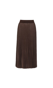 DXT-59807 BROWN PLEATED SKIRT