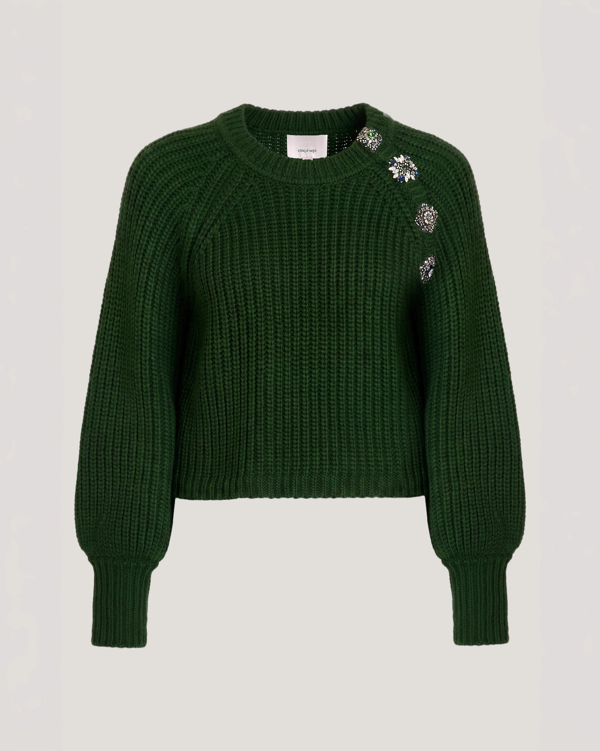 CQS-ZK8177H4133Z GREEN KEREN EMBELISHED TOP