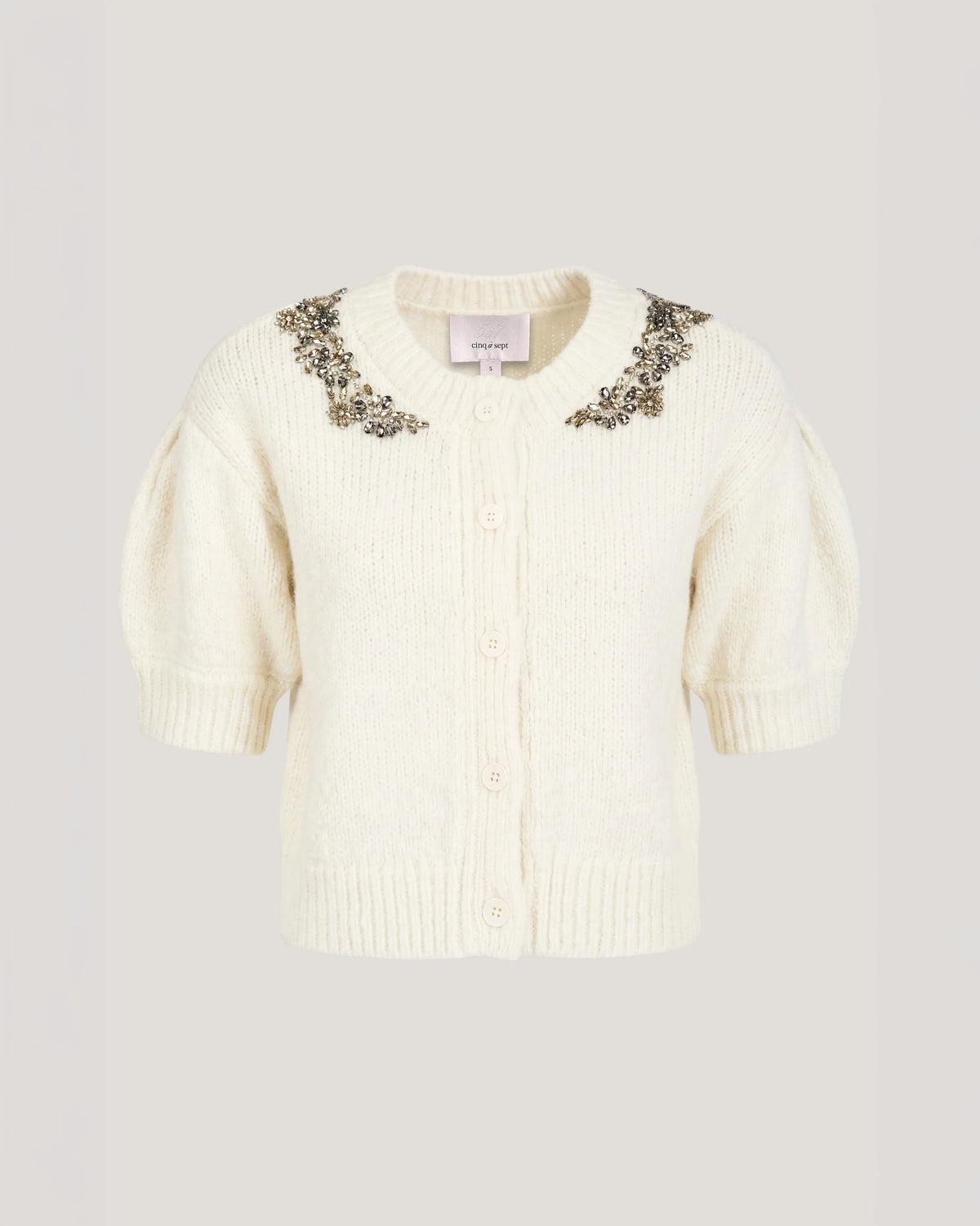 CQS-ZK1162C10866 IVORY MILLICENT SHORT SLEEVE TOP