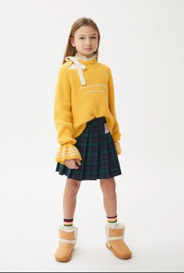 PHK-I9F603 YELLOW KNIT LOGO TOP