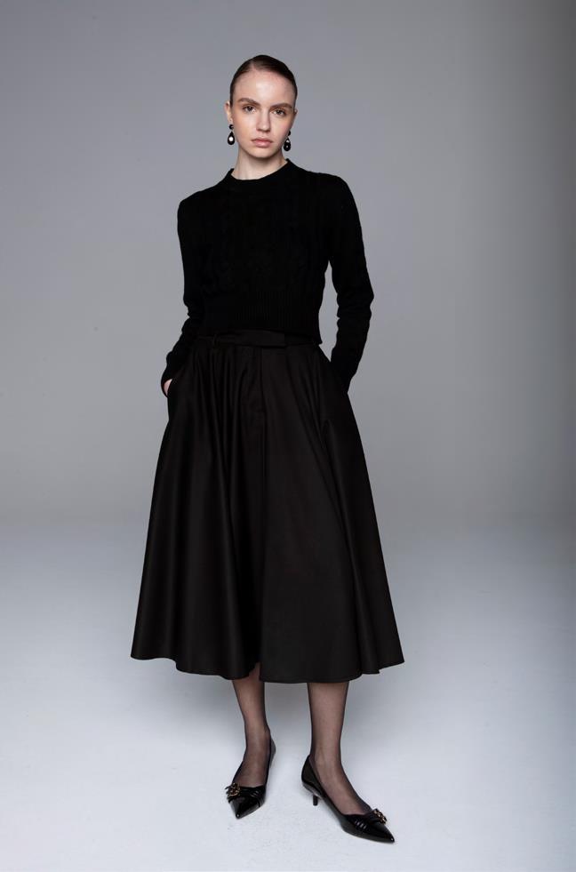 LAV- BF6WD031 BLACK CIRCLE SKIRT