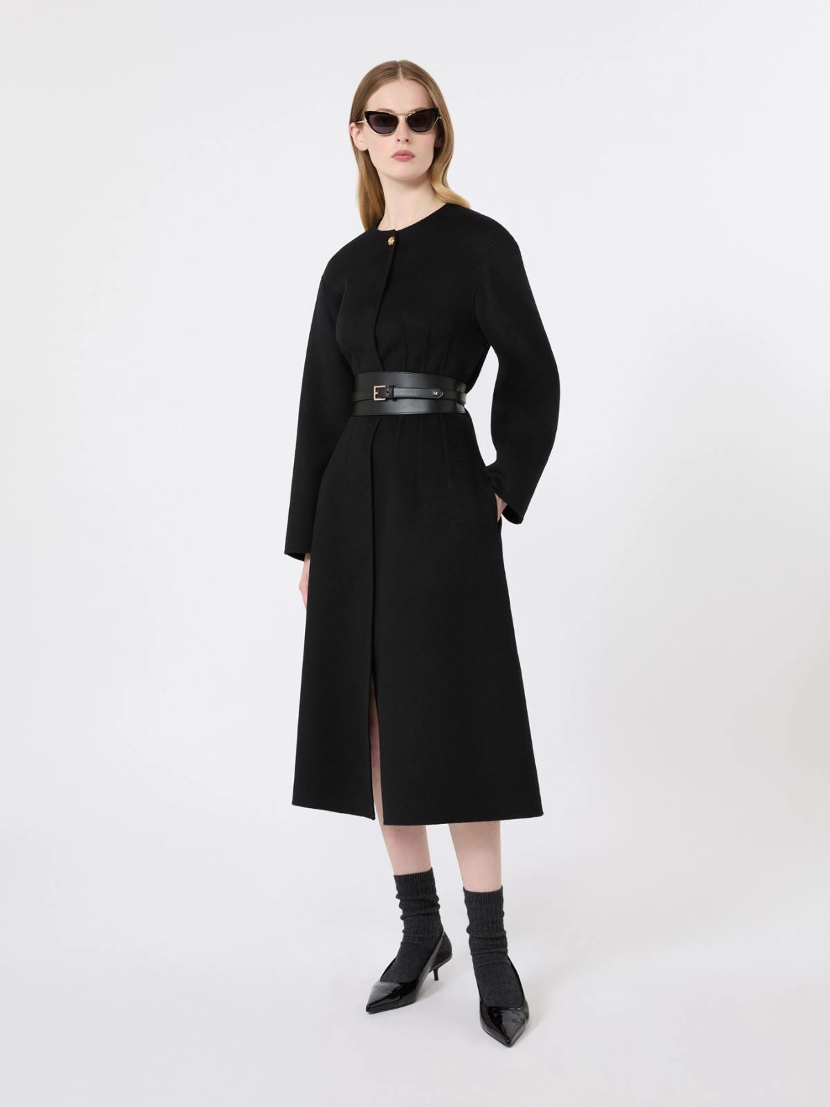 MAX-220101 MSTFIACRE BLACK ROPE TIE COAT