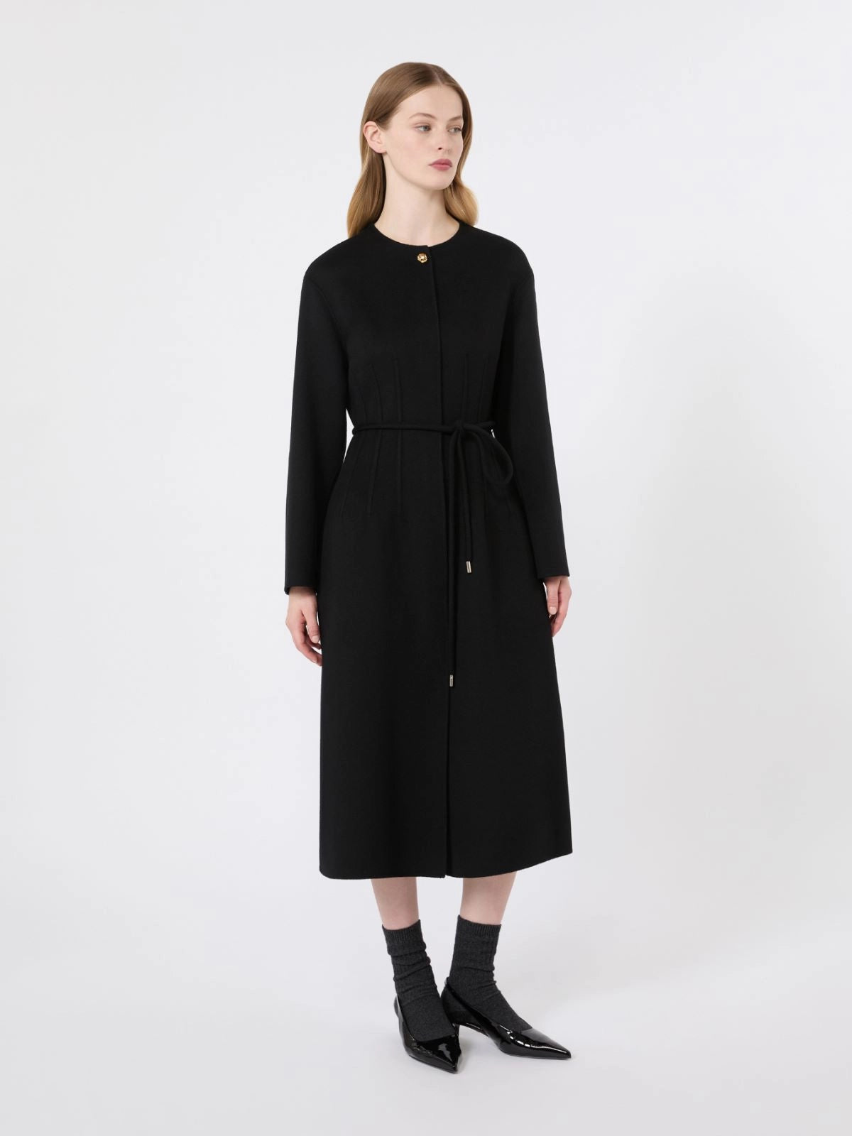 MAX-220101 MSTFIACRE BLACK ROPE TIE COAT