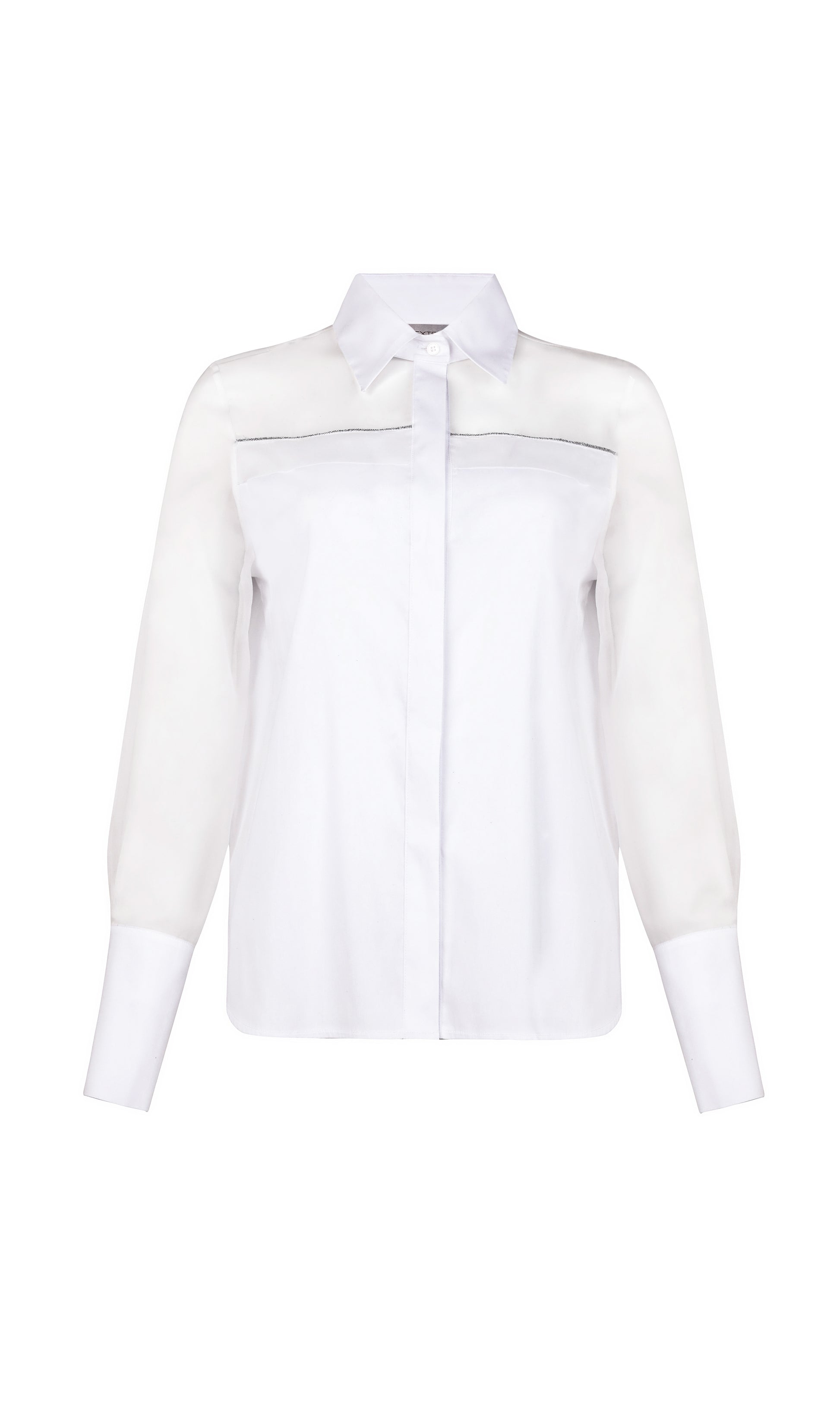 DXT-60608 WHITE ORGANZA BLOUSE