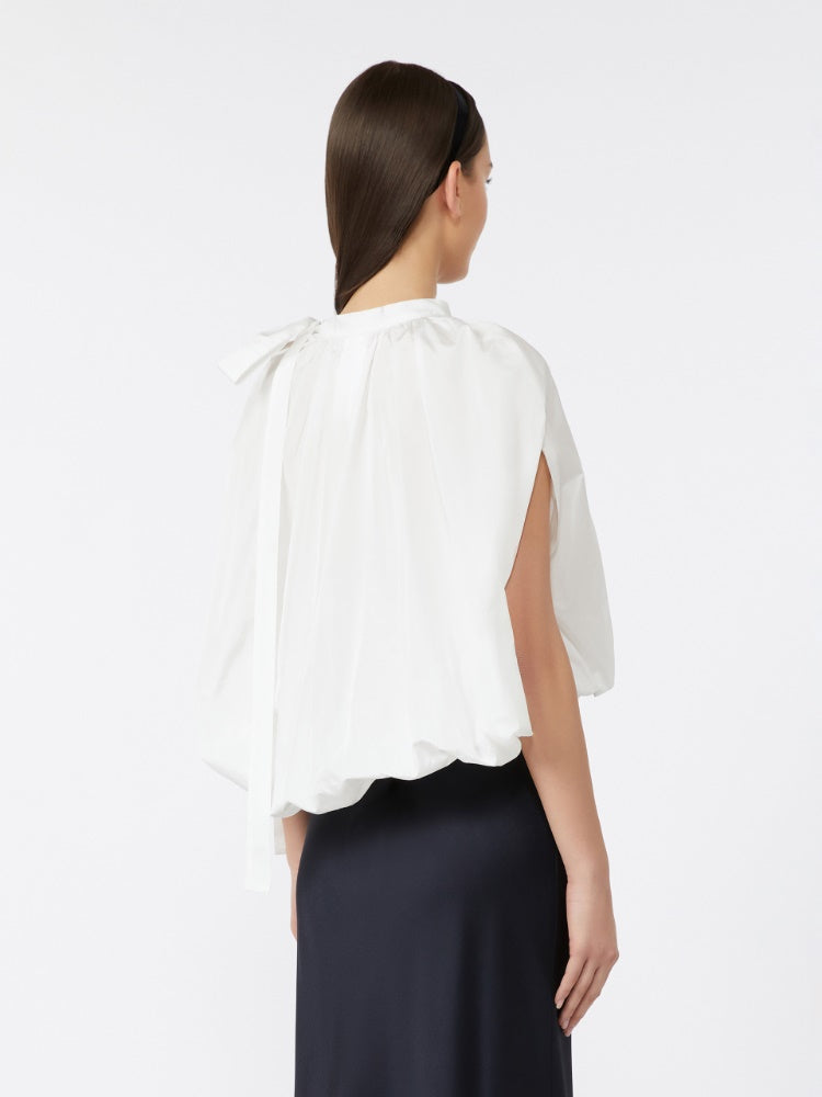MAX-252611601 VISCHIO WHITE TAFFETA BLOUSE