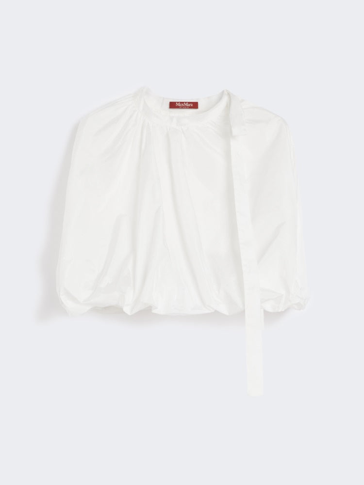 MAX-252611601 VISCHIO WHITE TAFFETA BLOUSE