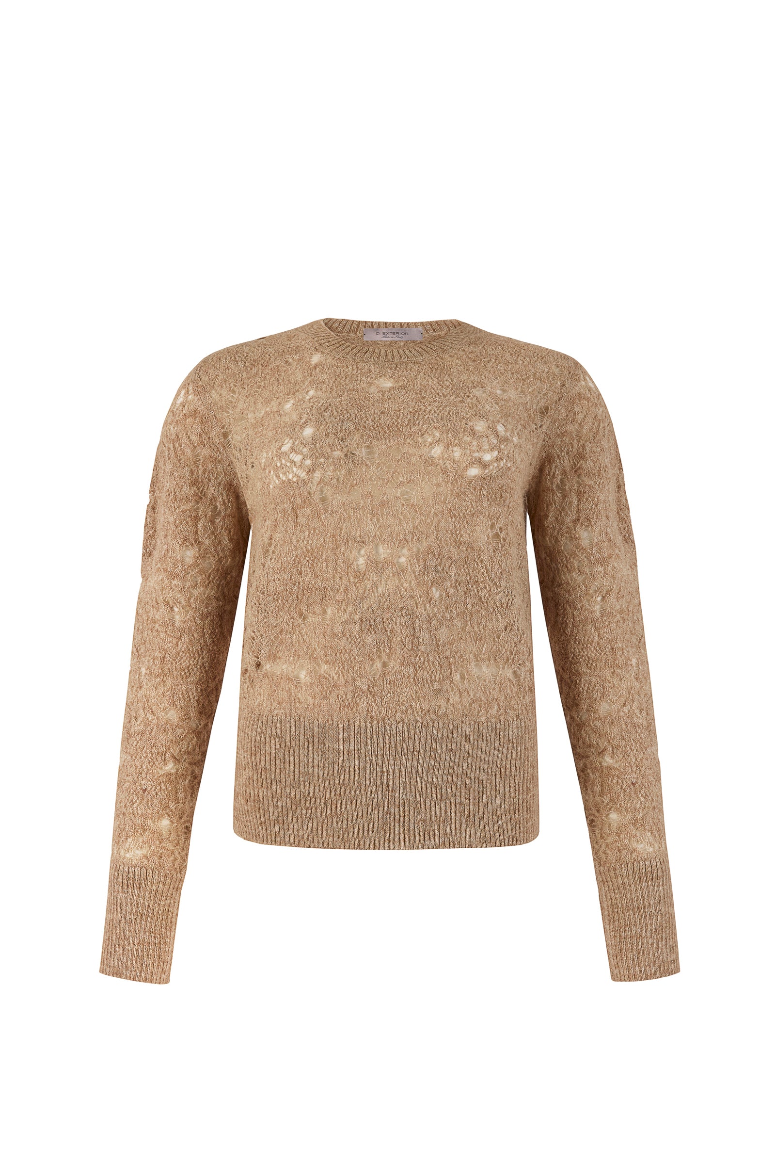 DXT-61264 IVORY CROCHET KNIT TOP