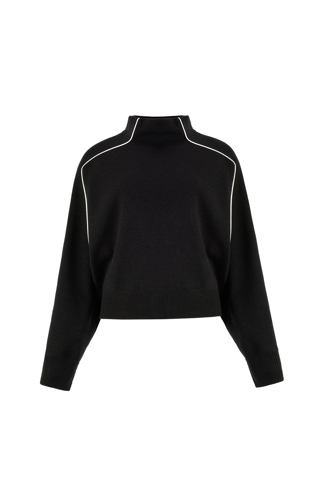 DXT-61337 BLACK&WHITE POLAR NECK TOP