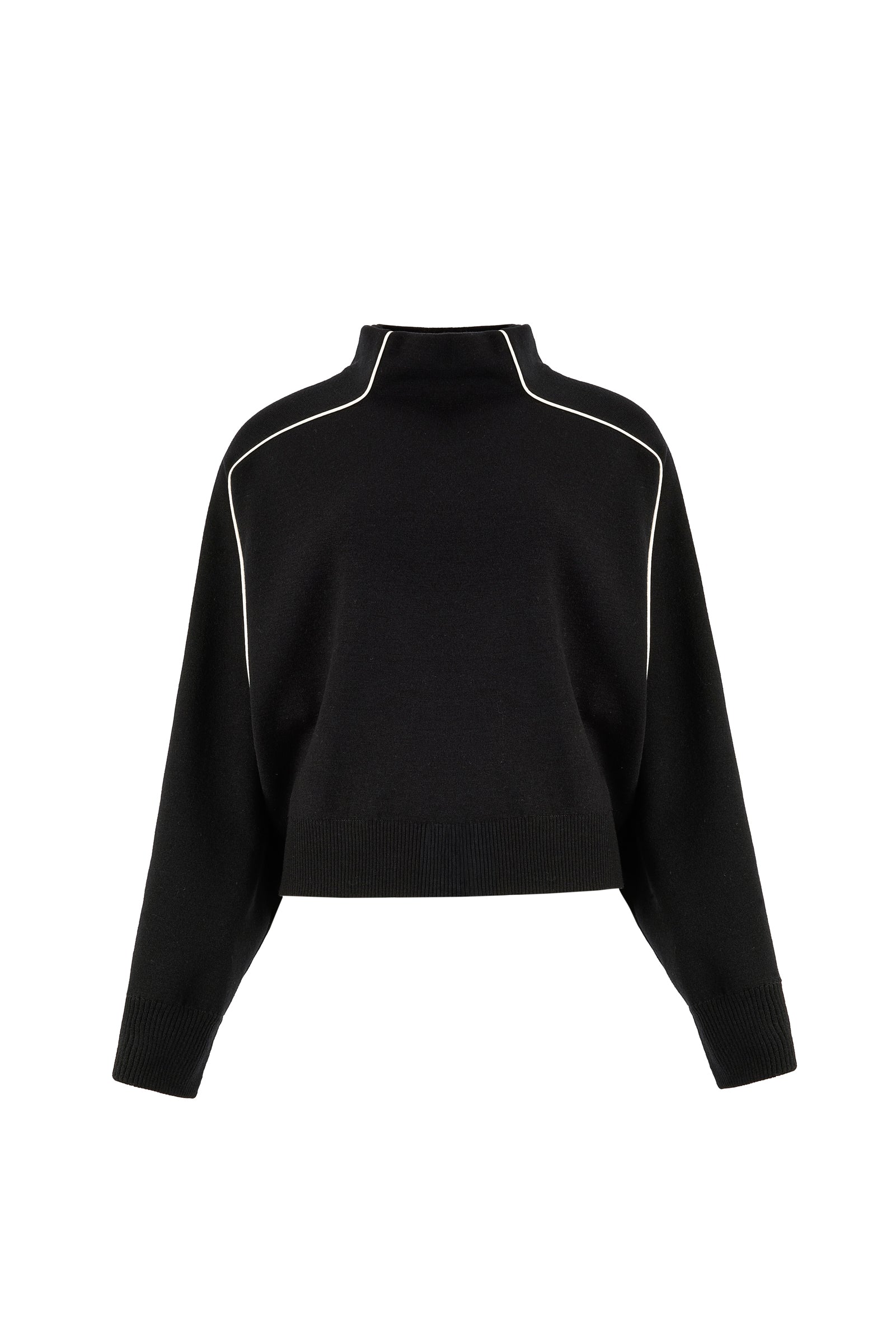 DXT-61337 BLACK&WHITE POLAR NECK TOP