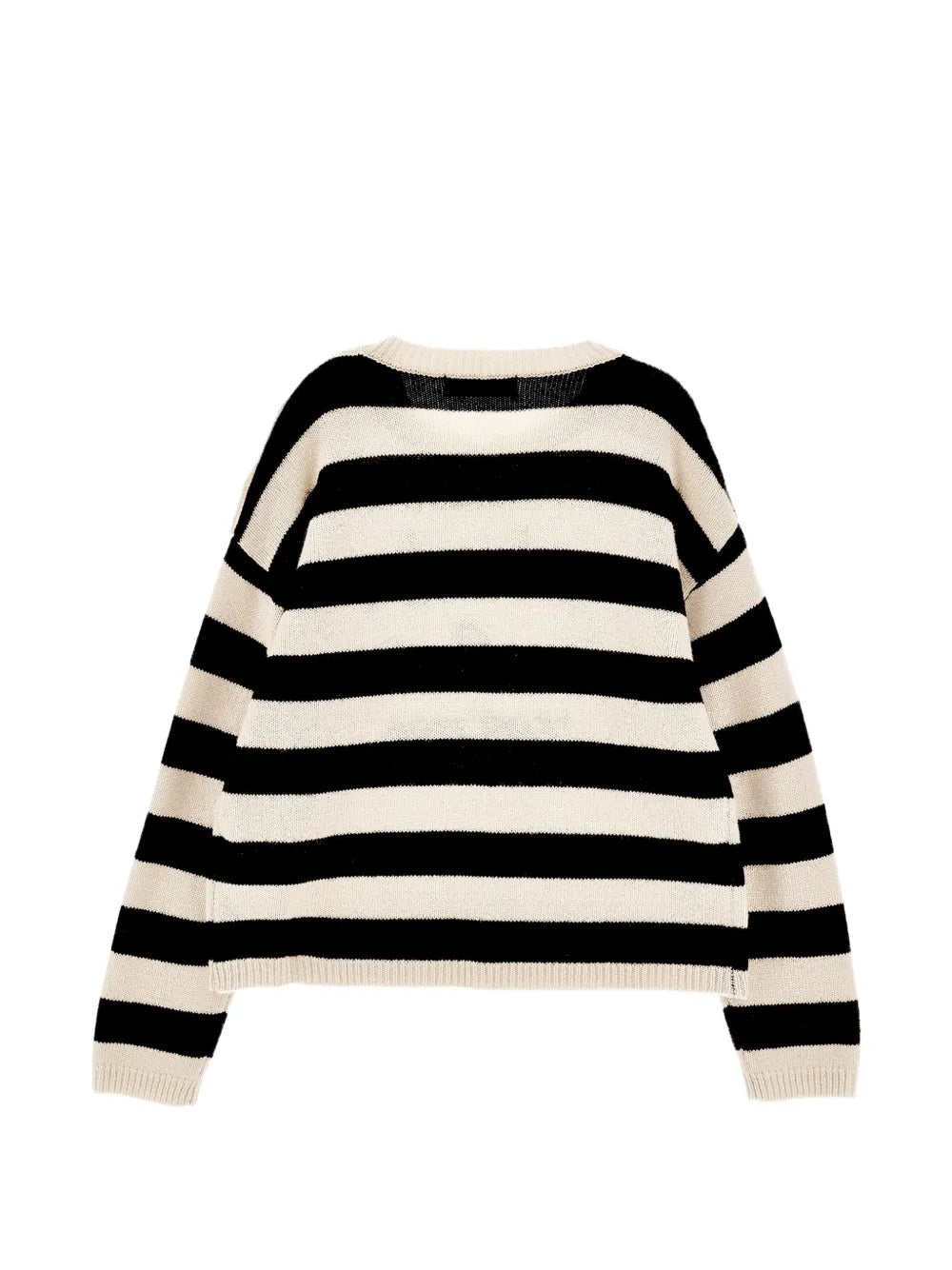 PHK-I9H616 BLACK&IVORY STRIPED LETTERING TOP