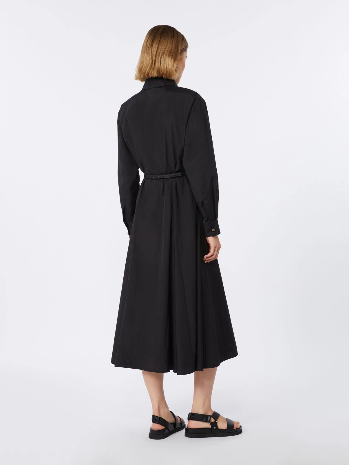 MAX-261622106 MSTAFFETTO BLACK POPLIN DRESS