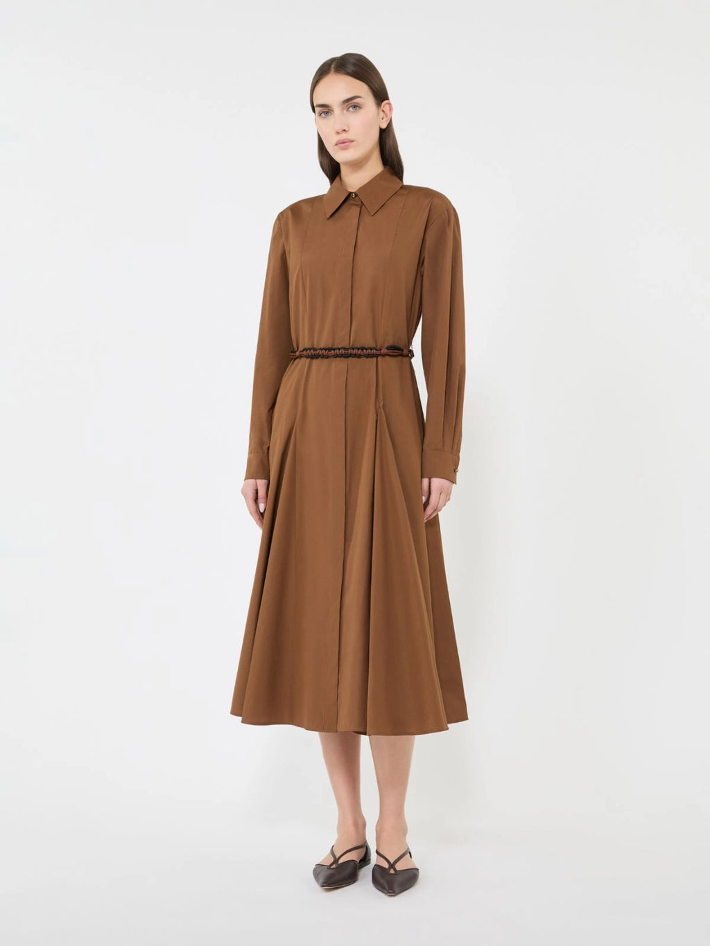 MAX-261622106 MSTAFFETTO SAND POPLIN DRESS