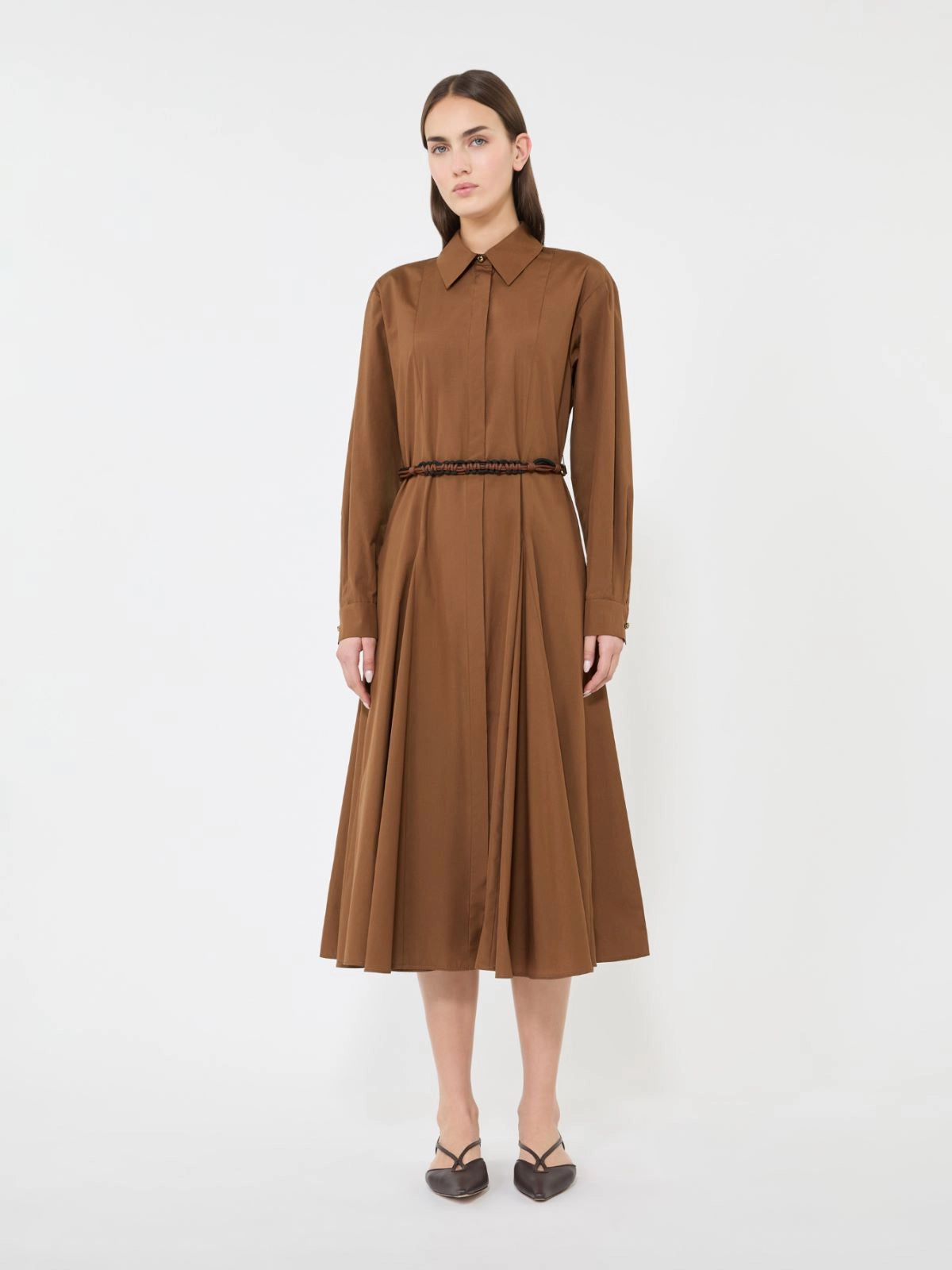 MAX-261622106 MSTAFFETTO SAND POPLIN DRESS