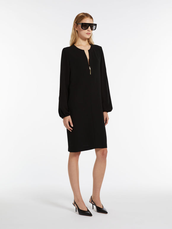 MAX-SANSA GOLD ZIP BLACK DRESS