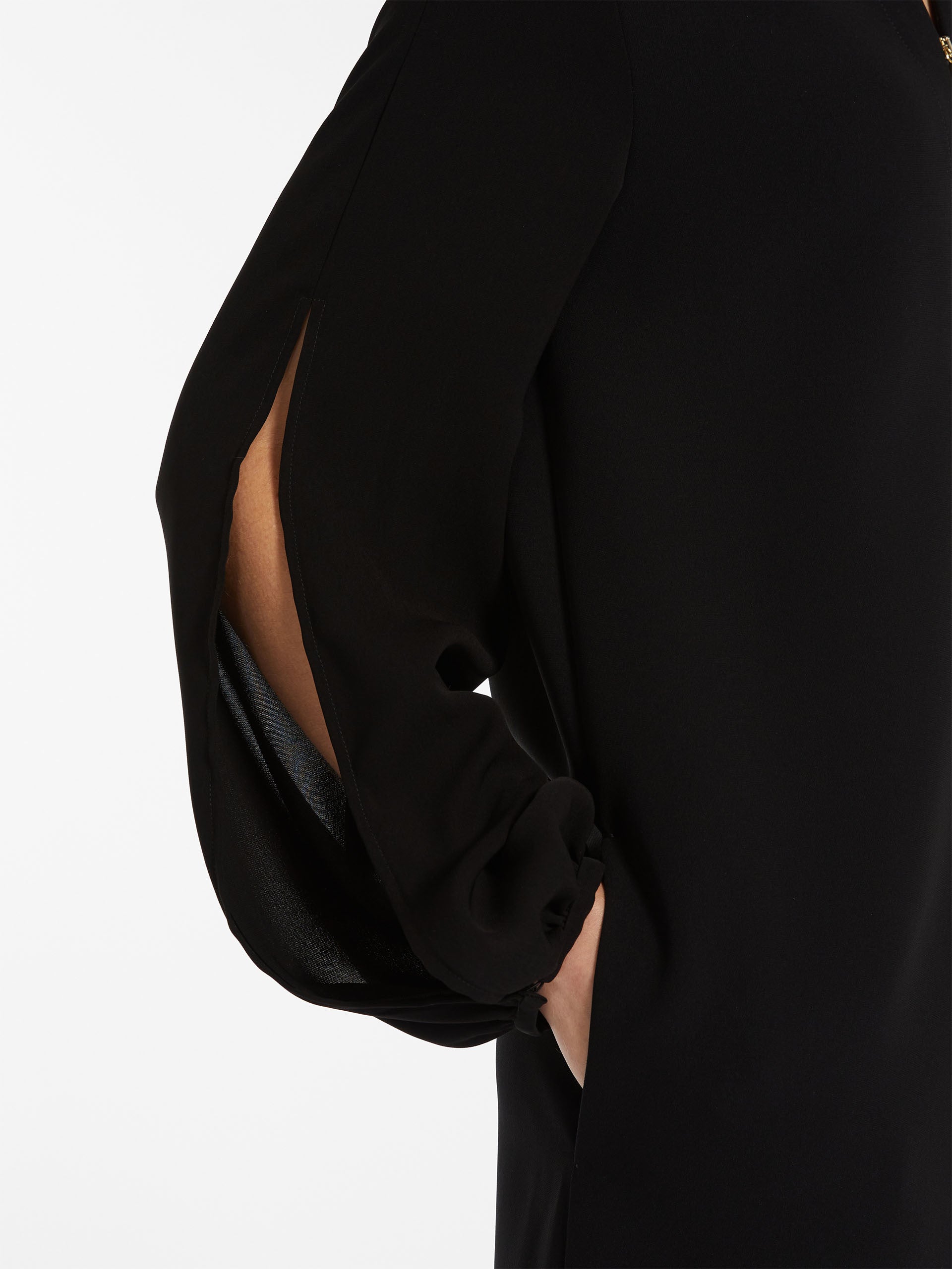 MAX-SANSA GOLD ZIP BLACK DRESS