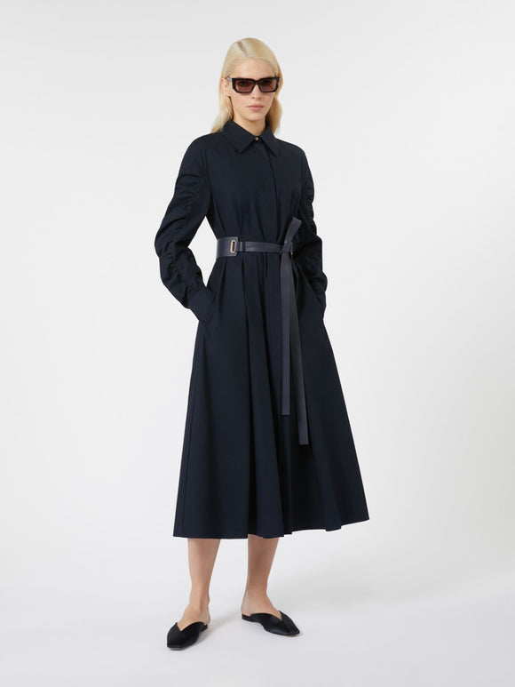 MAX-252622613 VALDESE NAVY POPLIN SHIRT DRESS