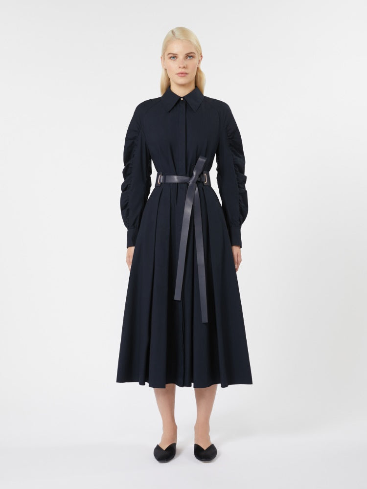 MAX-252622613 VALDESE NAVY POPLIN SHIRT DRESS