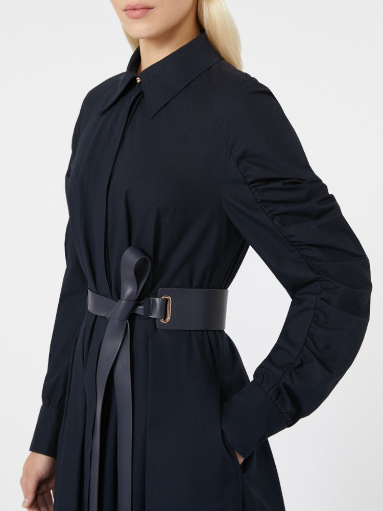 MAX-252622613 VALDESE NAVY POPLIN SHIRT DRESS