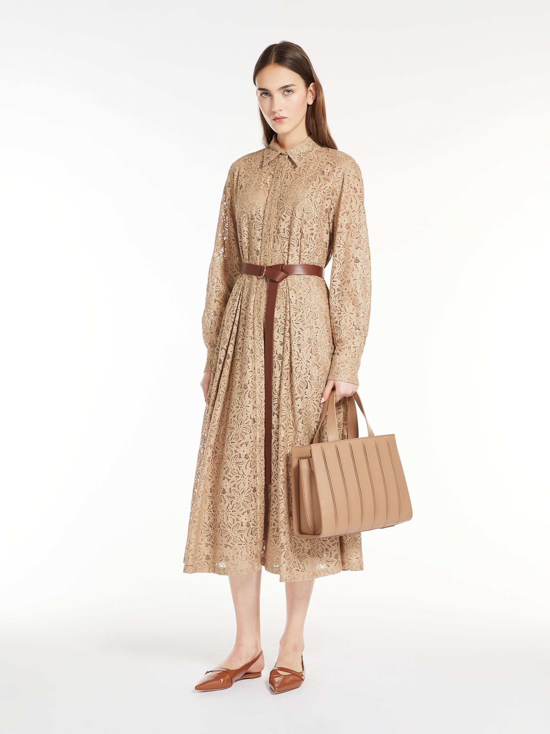 MAX-AGADIR SAND LACE DRESS