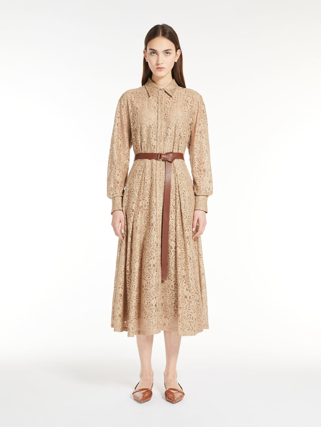 MAX-AGADIR SAND LACE DRESS