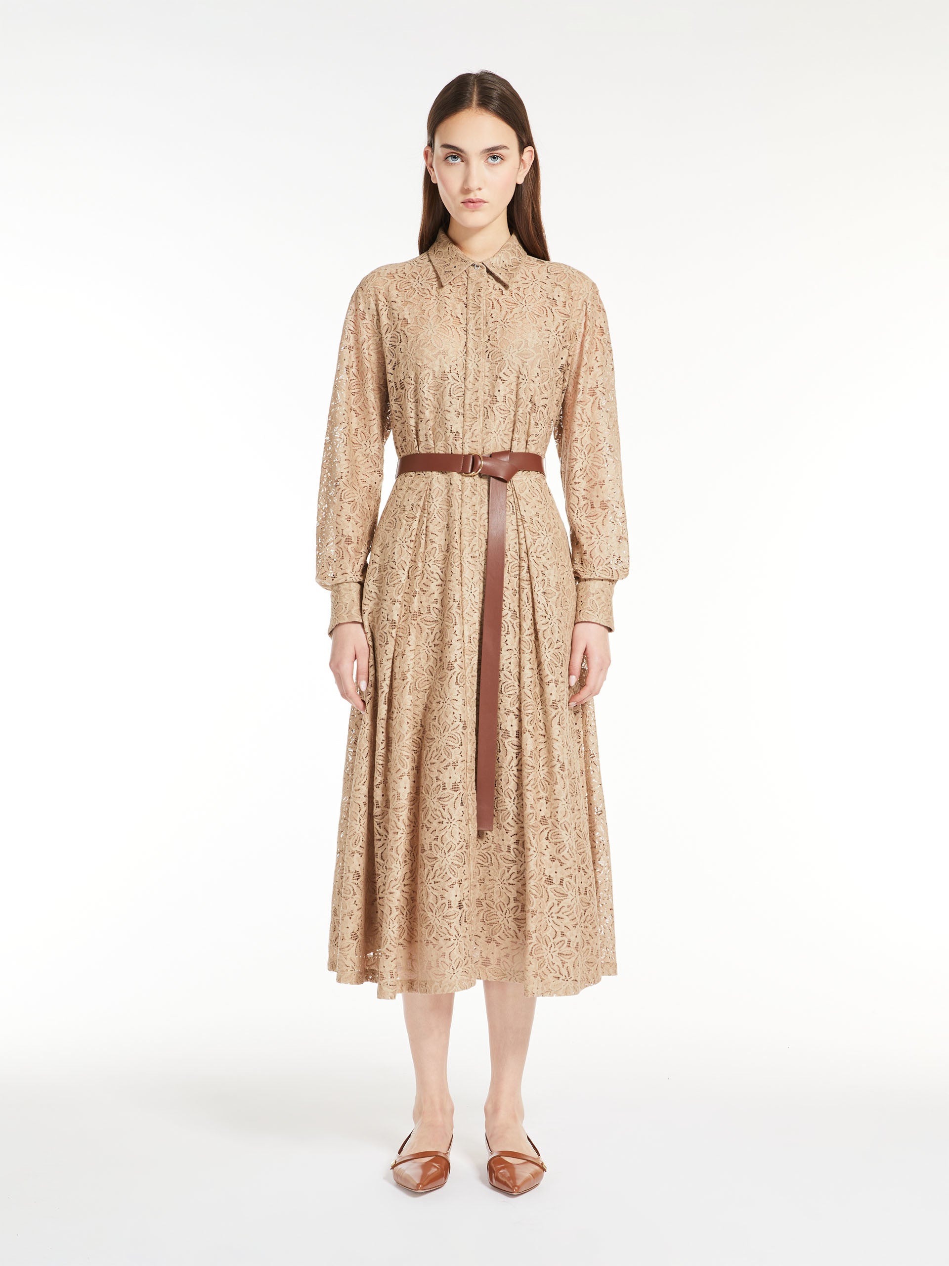 MAX-AGADIR SAND LACE DRESS