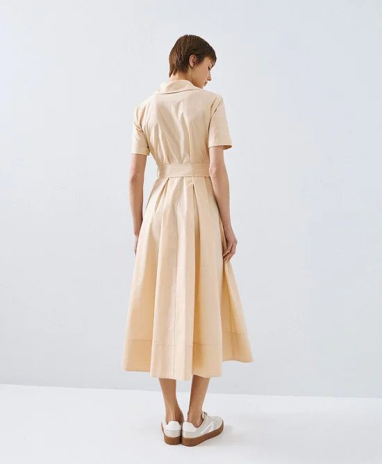 ACC-63-3318-187 BEIGE POCKET SHIRT DRESS