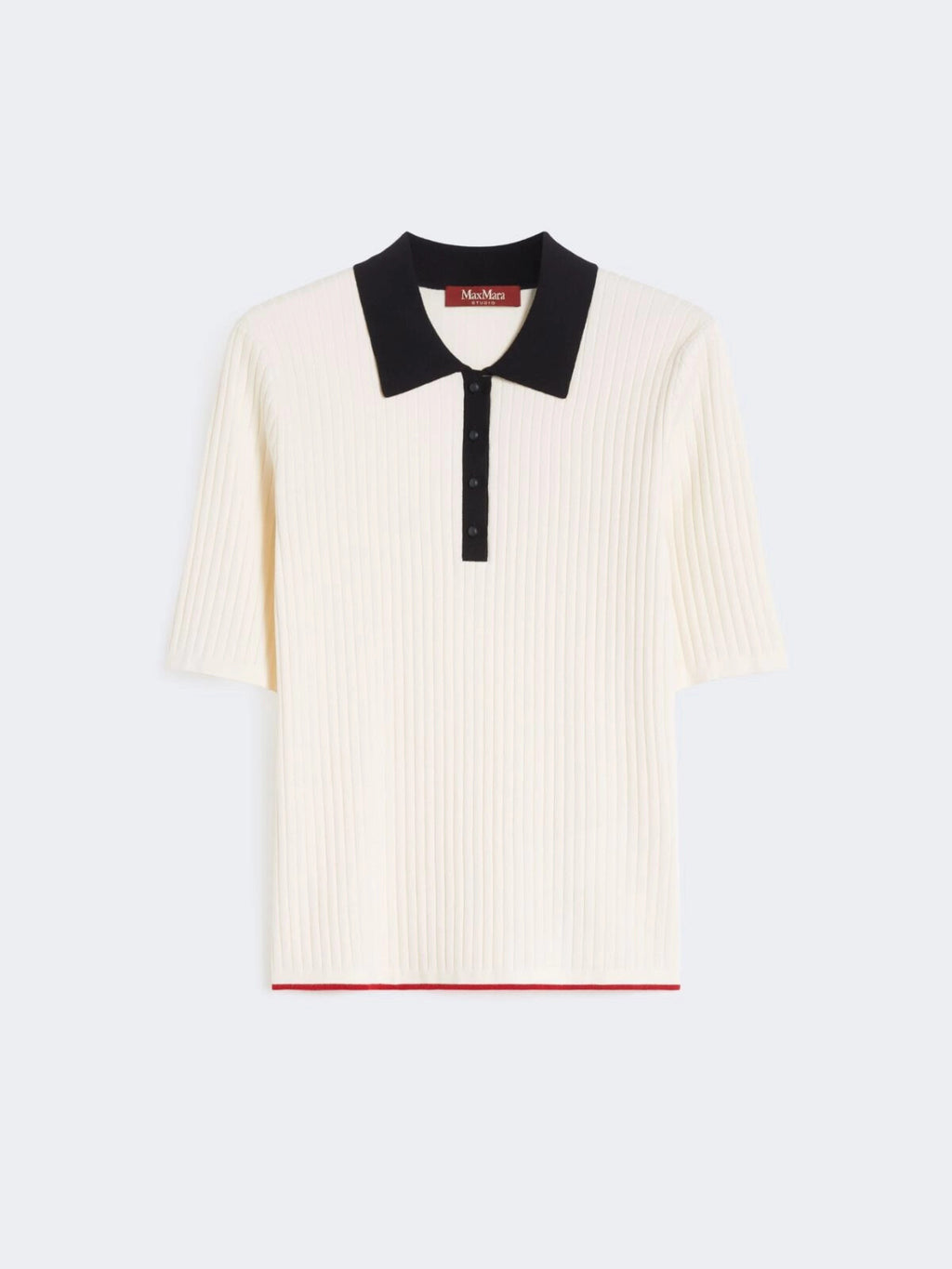 MAX-2616361031 MTOCURI WHITE&BLUE KNIT POLO TOP