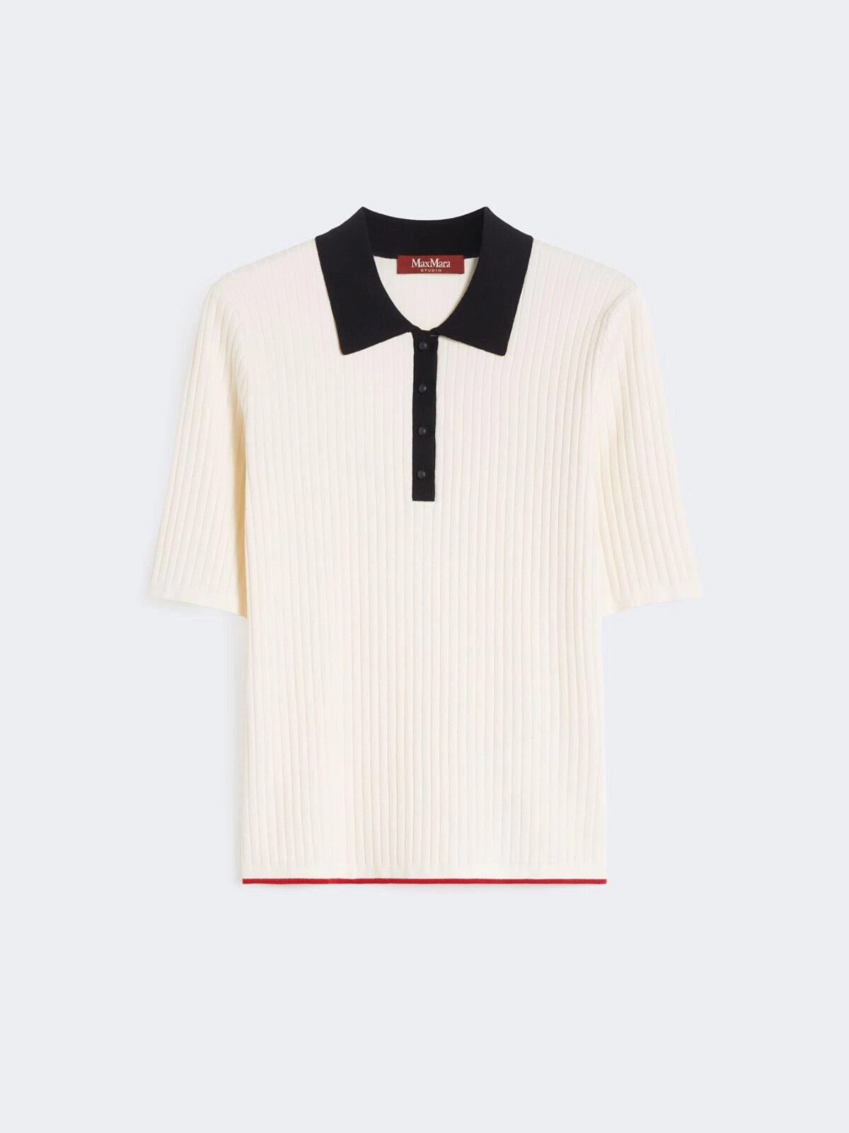 MAX-2616361031 MTOCURI WHITE&BLUE KNIT POLO TOP