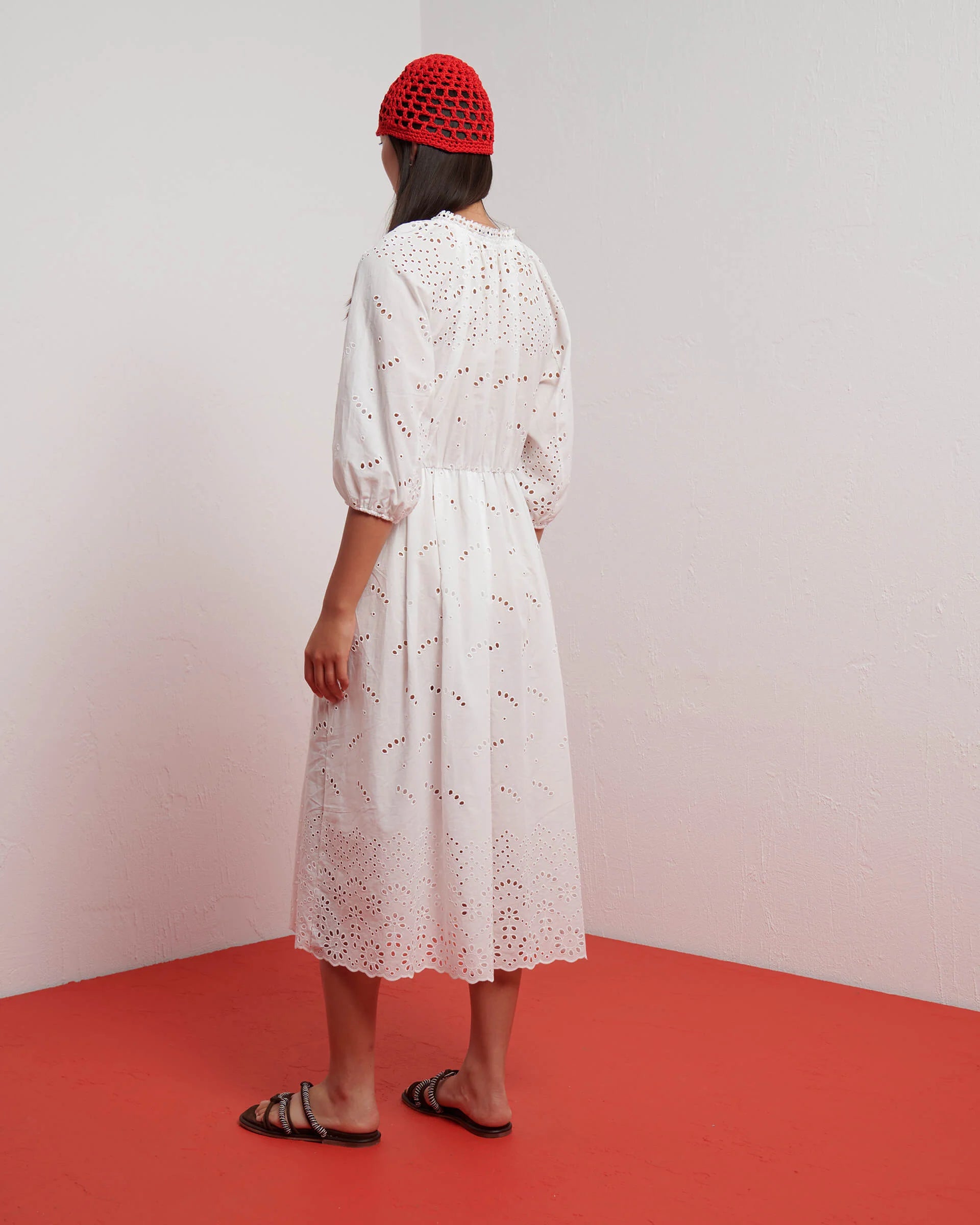 SFZ-25FE6499PLAYA WHITE BRODERIE DRESS