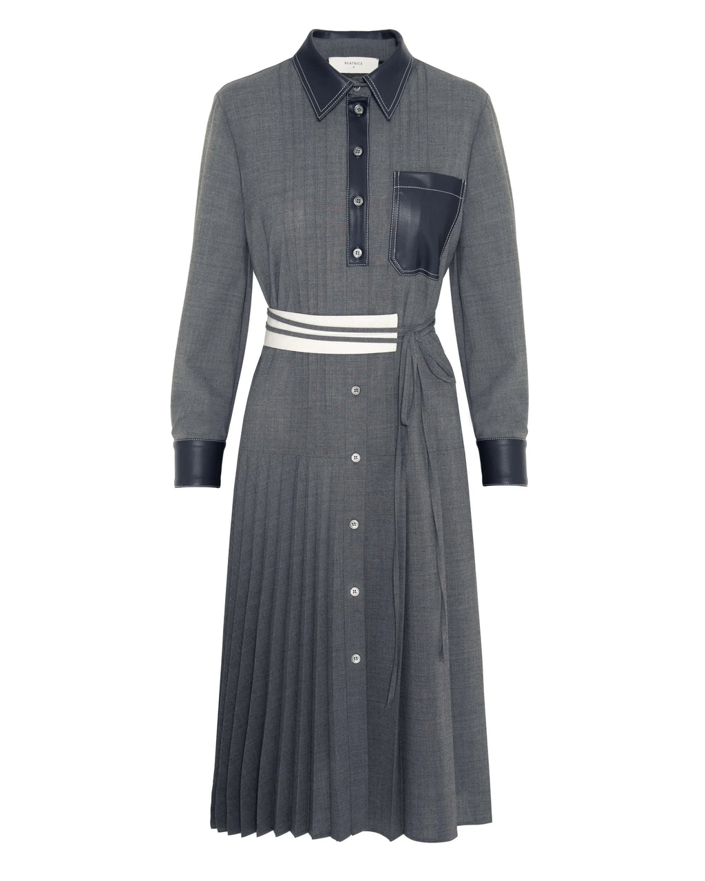 BEA-25FA6593RO99 GREY PLEATED SHIRT DRESS