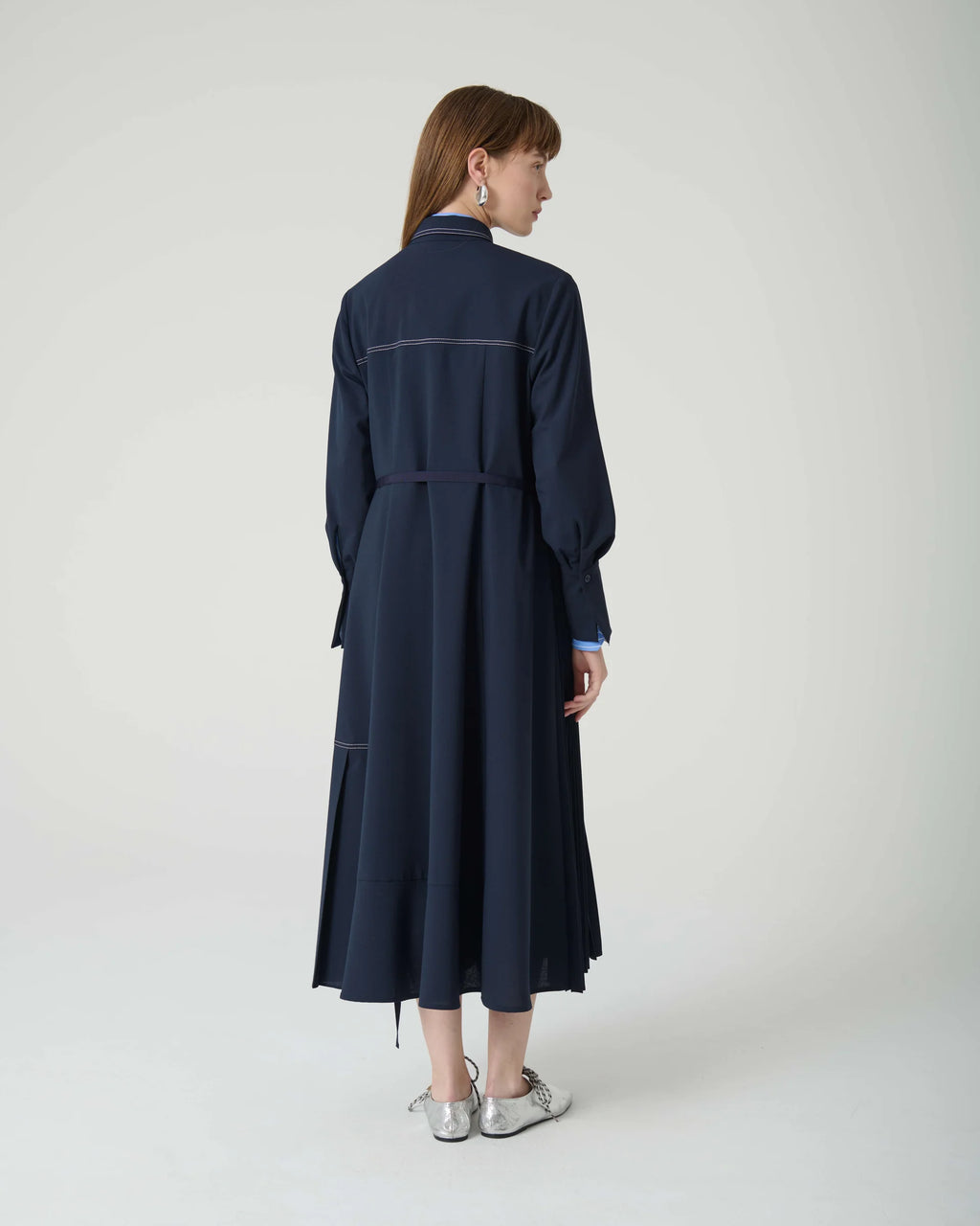 BEA-25FA6599RO99 BLACK PLEATED SHIRT DRESS