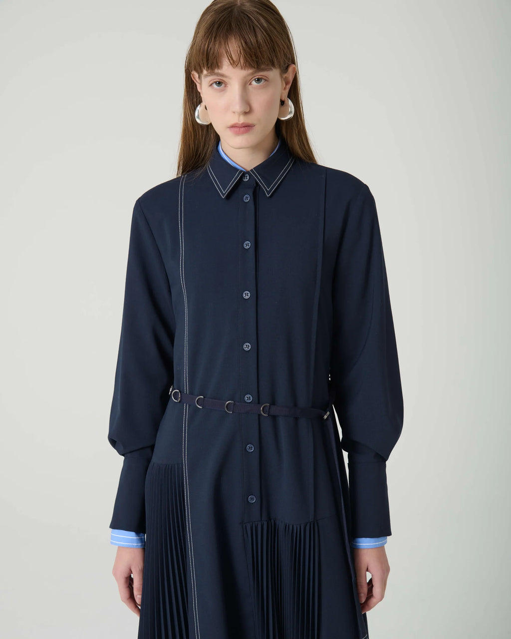 BEA-25FA6599RO99 BLACK PLEATED SHIRT DRESS