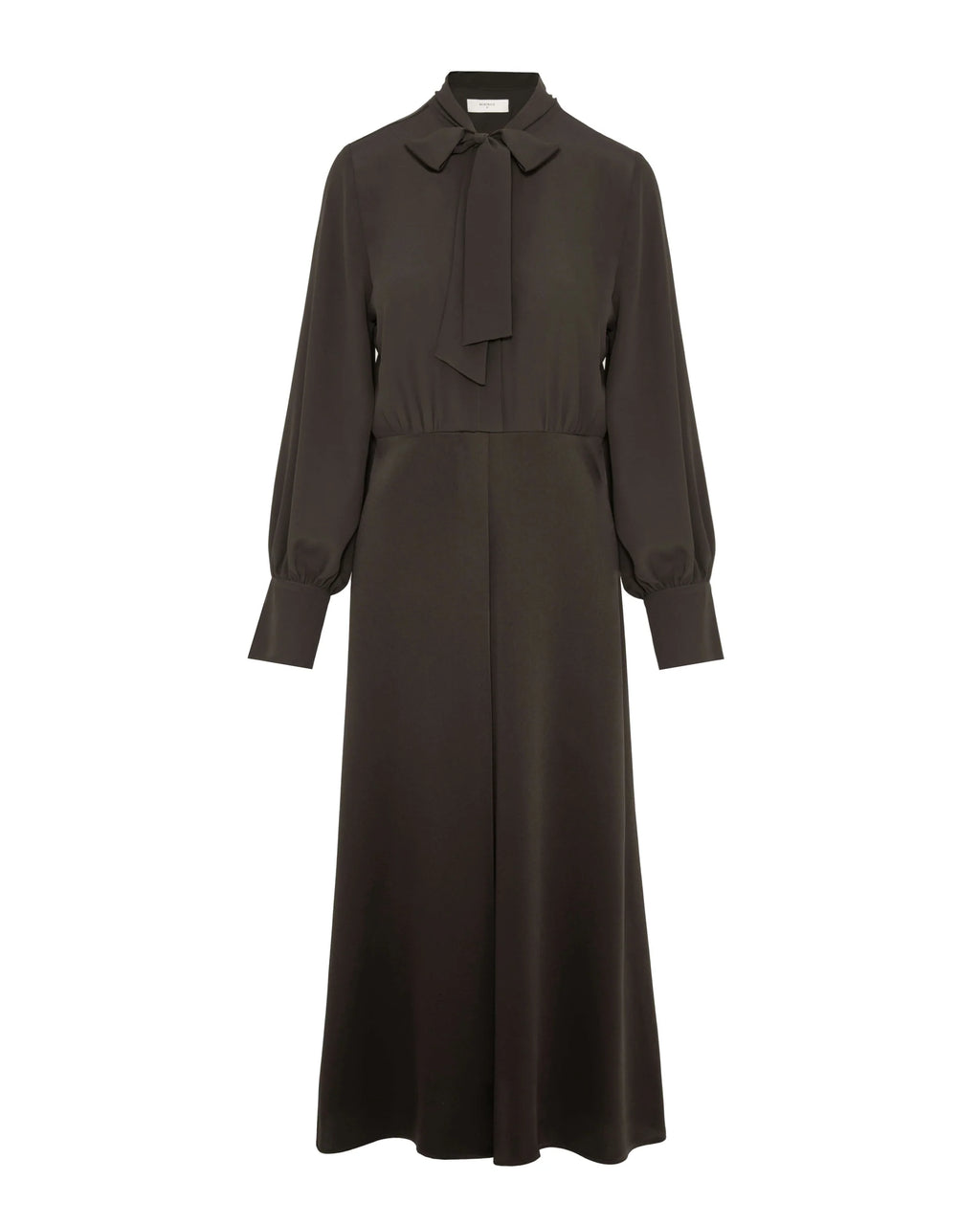 BEA-25FA661640 BROWN TIE COLLAR DRESS