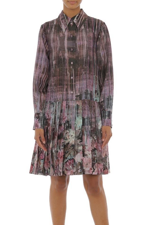 ABF-V04376 MULTI GREY PRINT DRESS