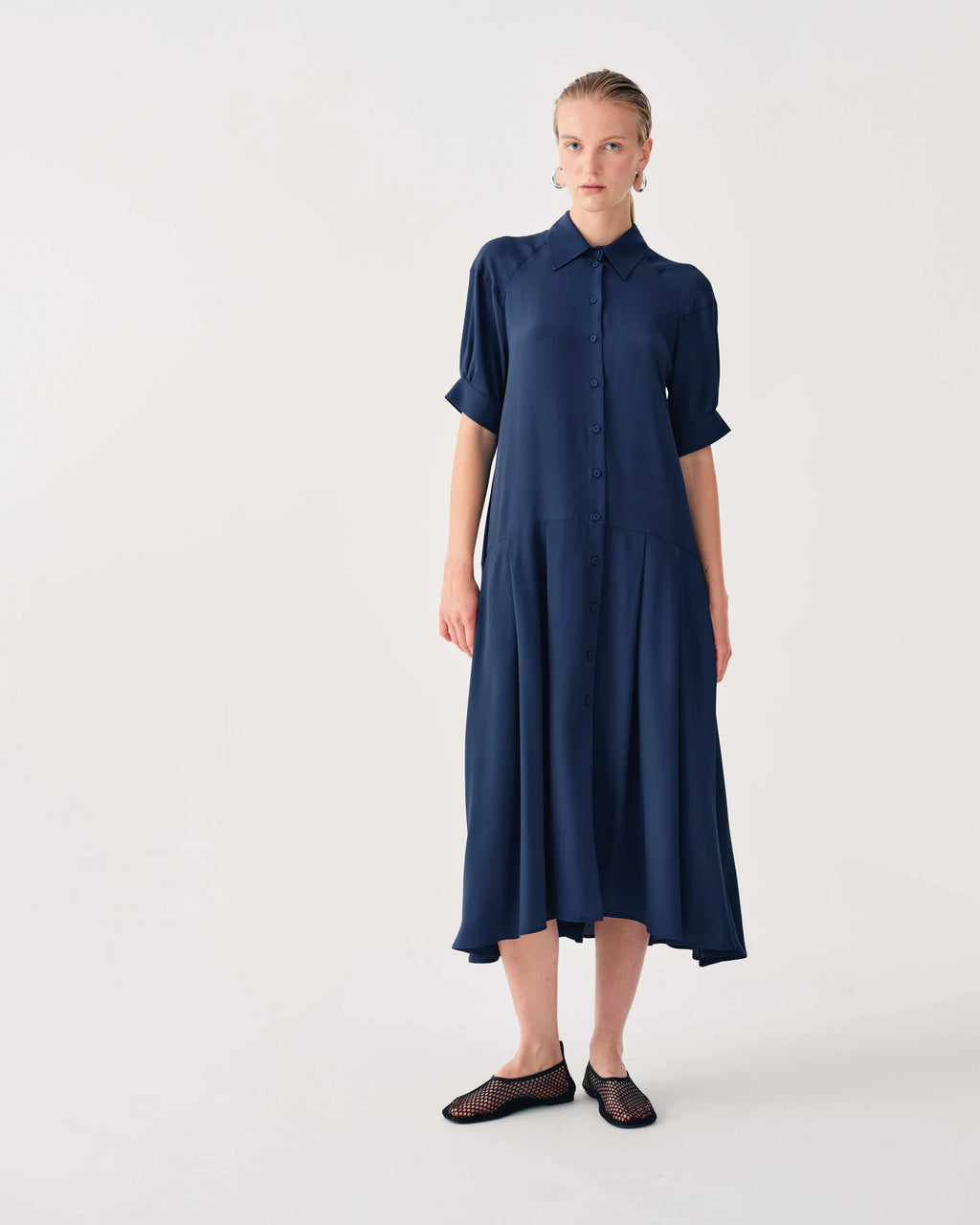 BEA-26FE6664TORRE NAVY SHIRT ROPE DRESS